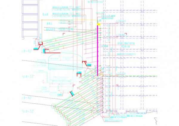 板肋式锚索挡墙结合岩石植筋