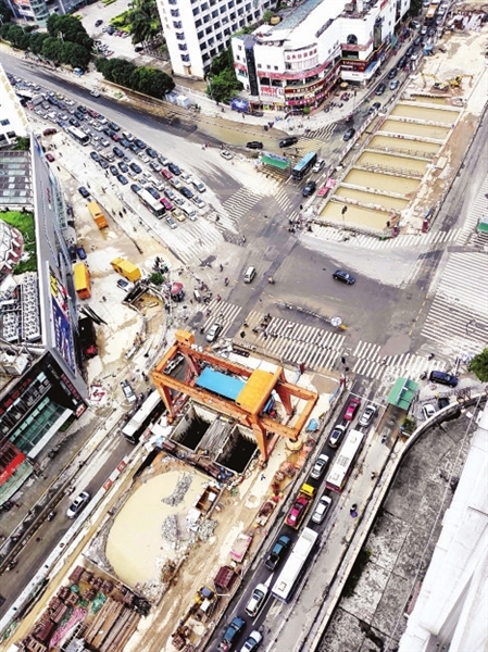 福州地铁1号线树兜站隧道盾构井积水倒灌