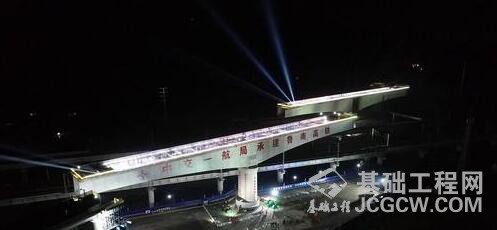 航拍肖家庄特大桥连续梁转体过程 航拍肖家庄特大桥连续梁转体过程