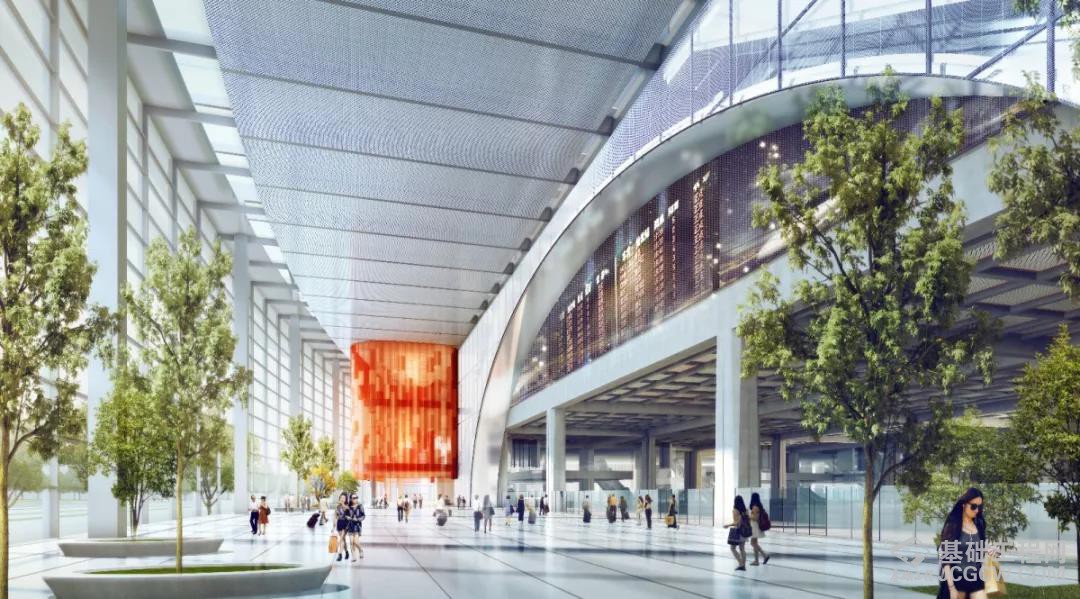 雄安站进站厅效果图