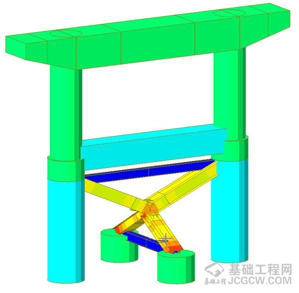 新型桩基反压装置整体受力效果图 新型桩基反压装置整体受力效果图