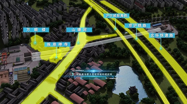 桐泾路隧道穿越风险示意图 桐泾路隧道穿越风险示意图